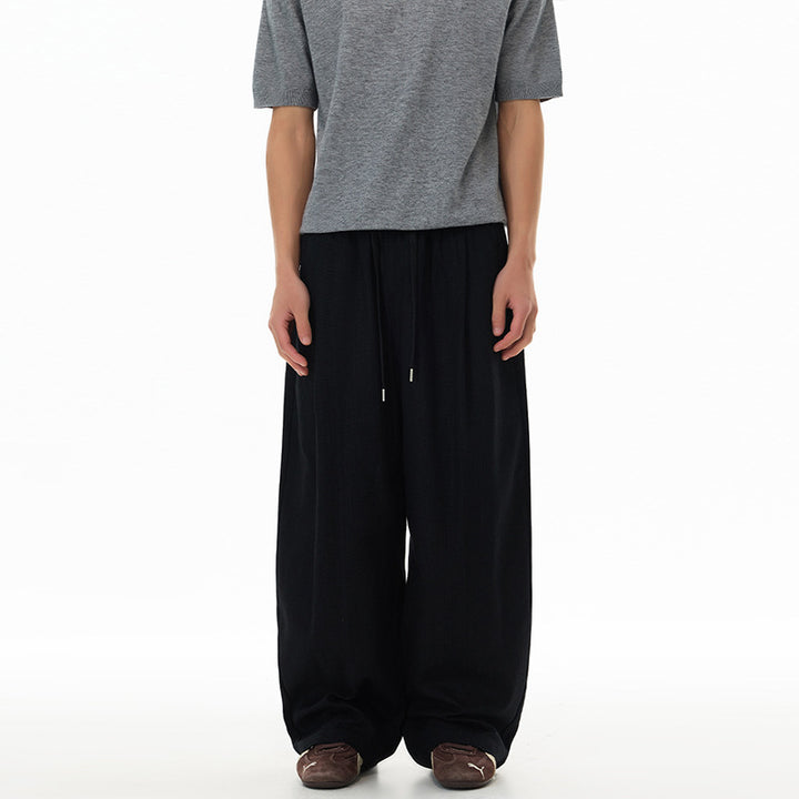 Men's Loose Linen-Cotton Pants with Drawstring and Pockets Mune Fashion