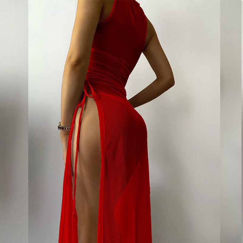Women's beach dress with asymmetrical wrap design Mune Fashion