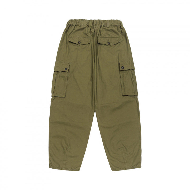 Unisex Oversize Cargo Pants with drawstring waistband, layer detail and snap hem Mune Fashion