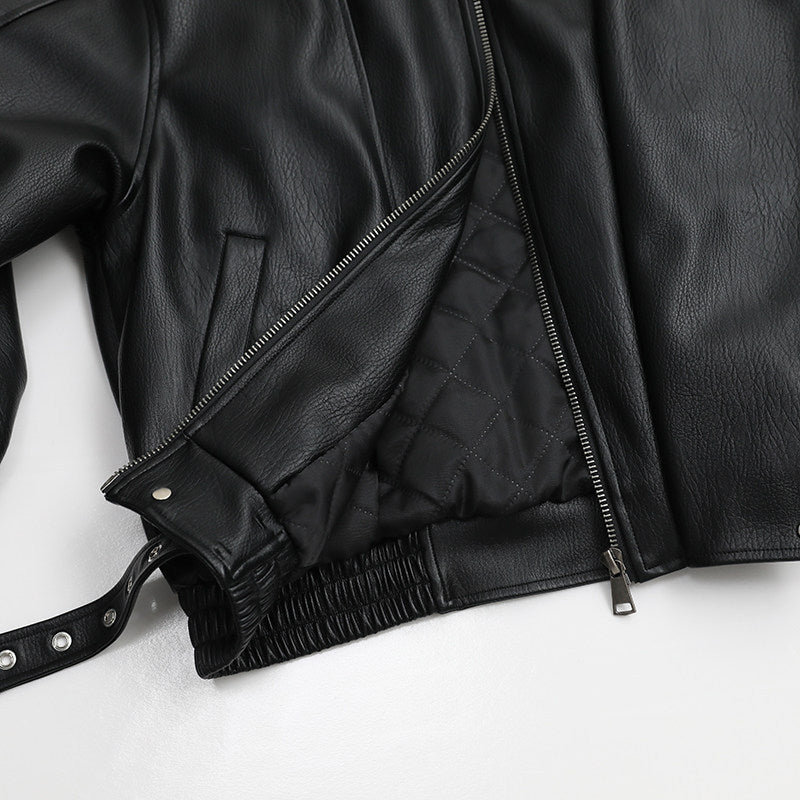 Women's Stylish Leather Jacket Mune Fashion