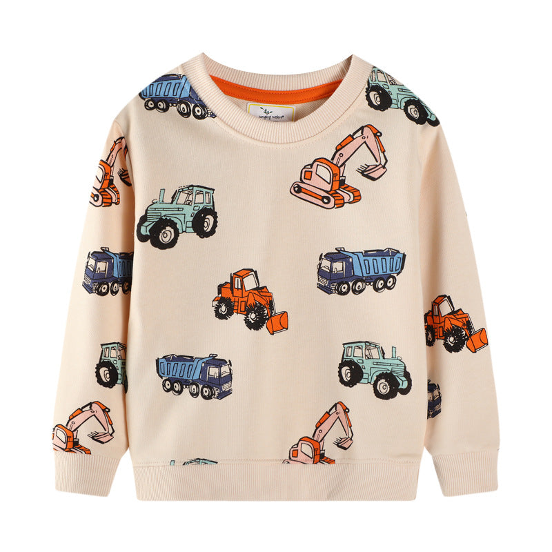 Unisex sweatshirt with colorful construction vehicles Mune Fashion