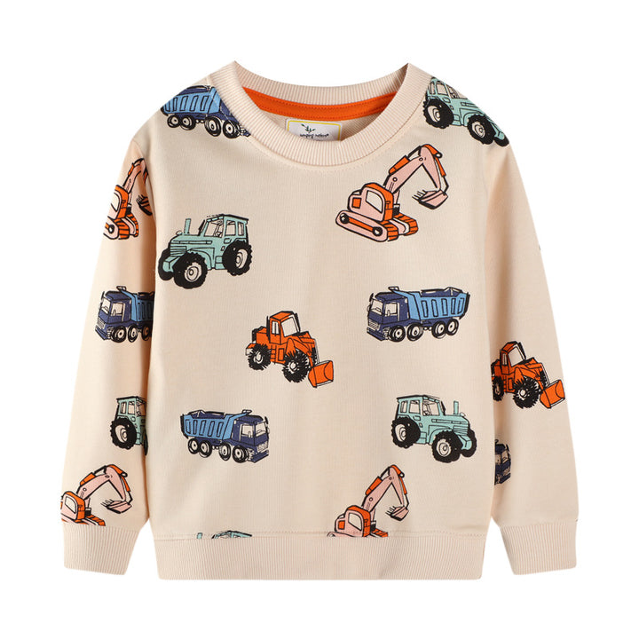 Unisex sweatshirt with colorful construction vehicles Mune Fashion