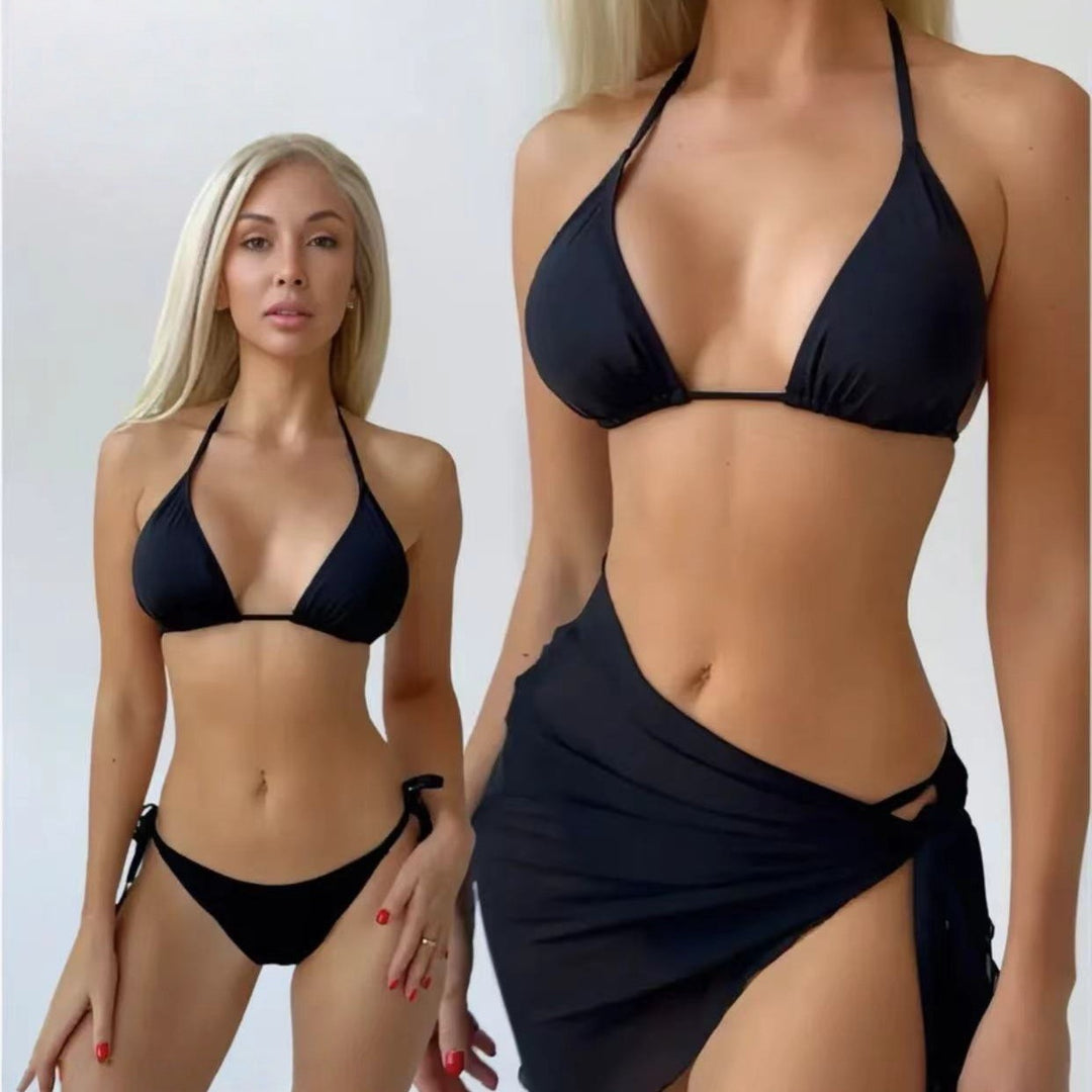 Women's Triangle Bikini with Elegant Wrap Skirt Mune Fashion