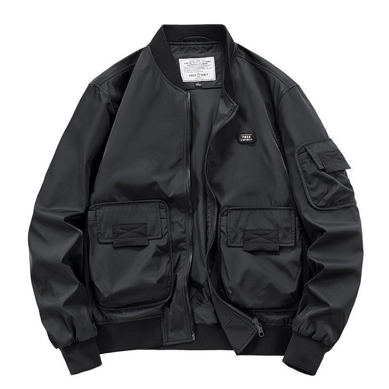 Men's  rugged multi-pocket nylon bomber jacket Mune Fashion