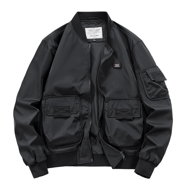 Men's  rugged multi-pocket nylon bomber jacket Mune Fashion