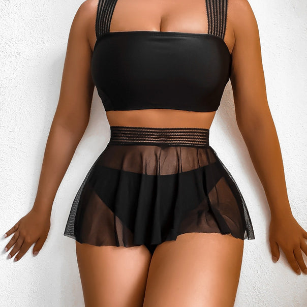 Ladies Bikini Set with Elegant Chiffon Skirt Detail Mune Fashion