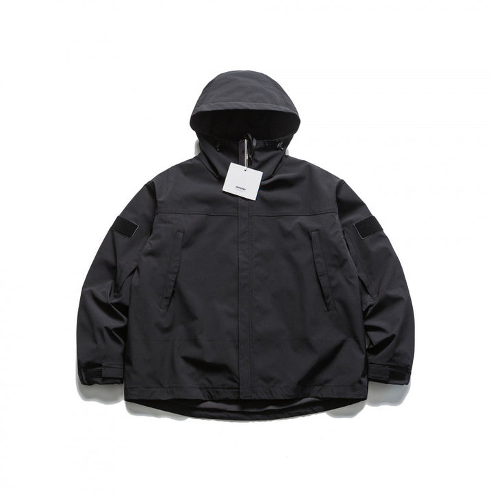 Unisex Oversize-Utility-Rain Jacket with Hood and Concealed Zipper Mune Fashion