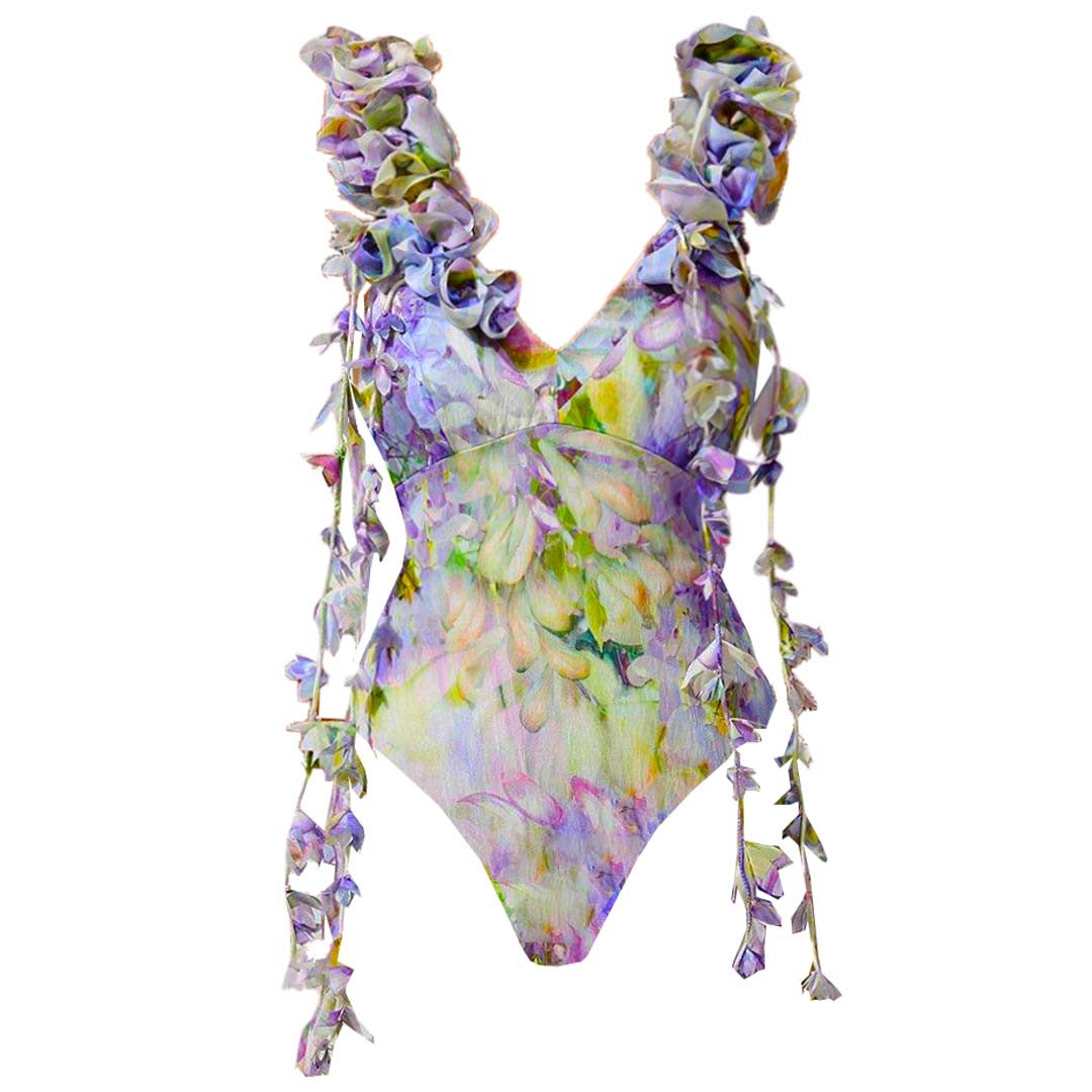 Women's one-piece swimsuit with elegant ruffle details Mune Fashion