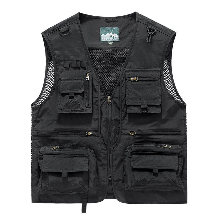 Men's Multi-Pocket Outdoor and Fishing Vest with Breathable Mesh and Sturdy Zipper Pockets Mune Fashion