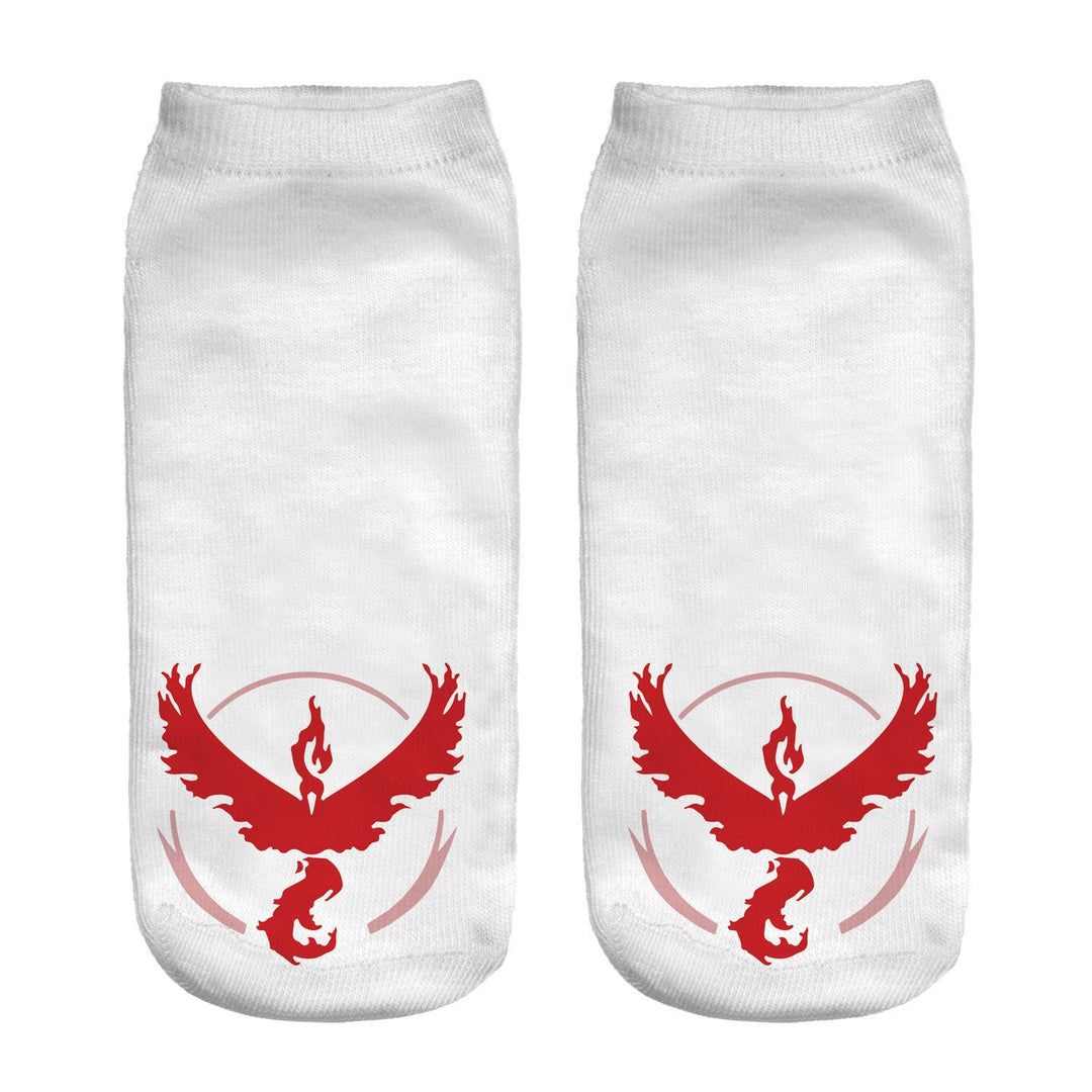 Unisex Low Ankle Socks with Cartoon Monster Face and Soft Cotton Blend Mune Fashion
