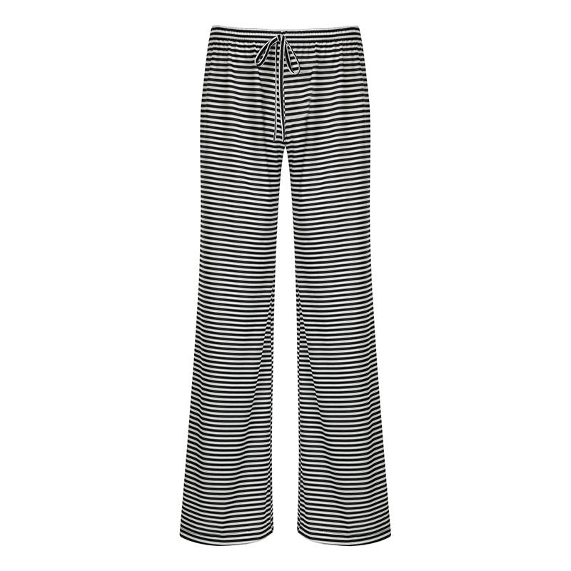 Women's lightweight jersey lounge pants with drawstring and wide leg Mune Fashion