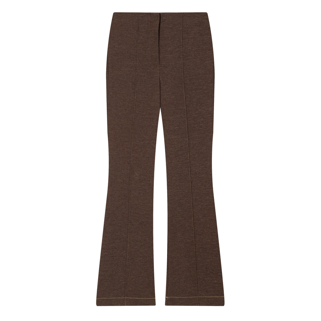 Women's high-waisted jersey pants with decorative center seam and subtle flare Mune Fashion