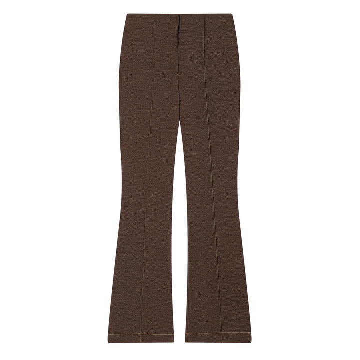 Women's high-waisted jersey pants with decorative center seam and subtle flare Mune Fashion