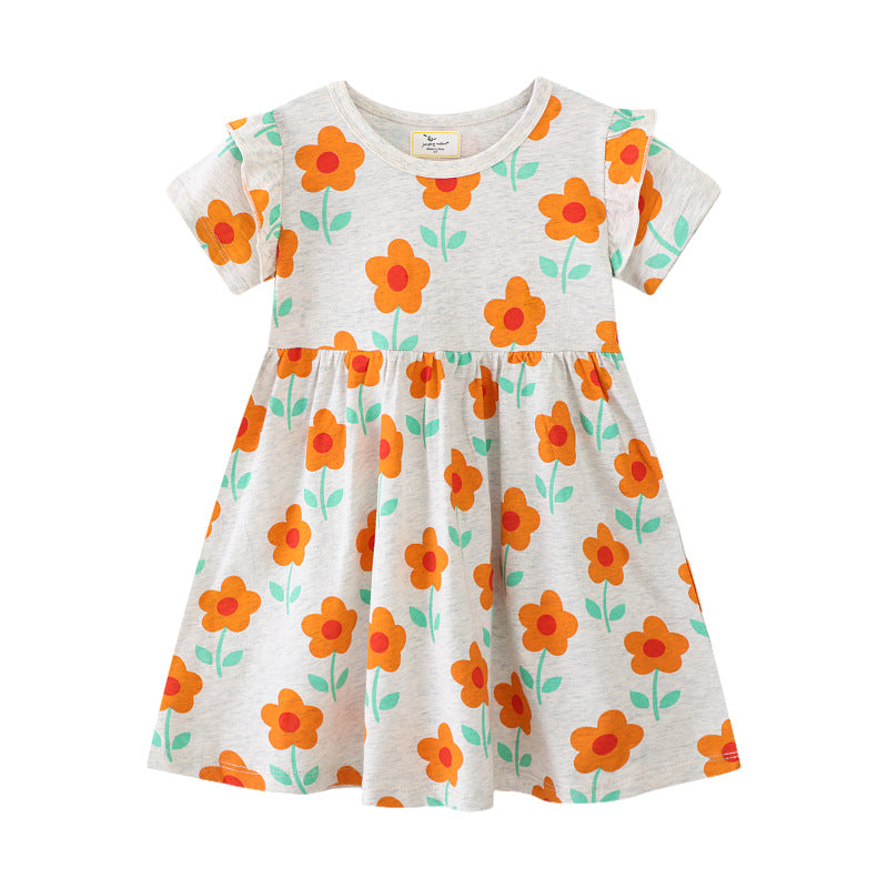 Girls summer dress with floral patterns Mune Fashion