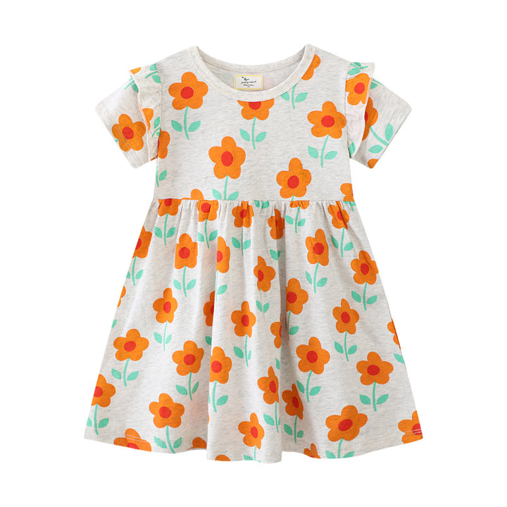 Girls summer dress with floral patterns Mune Fashion