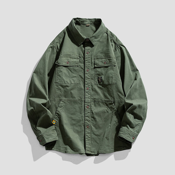 Herren Lässige Overshirt-Fieldjacke im Utility‑Stil mit Brust- und Eingrifftaschen Mune Fashion