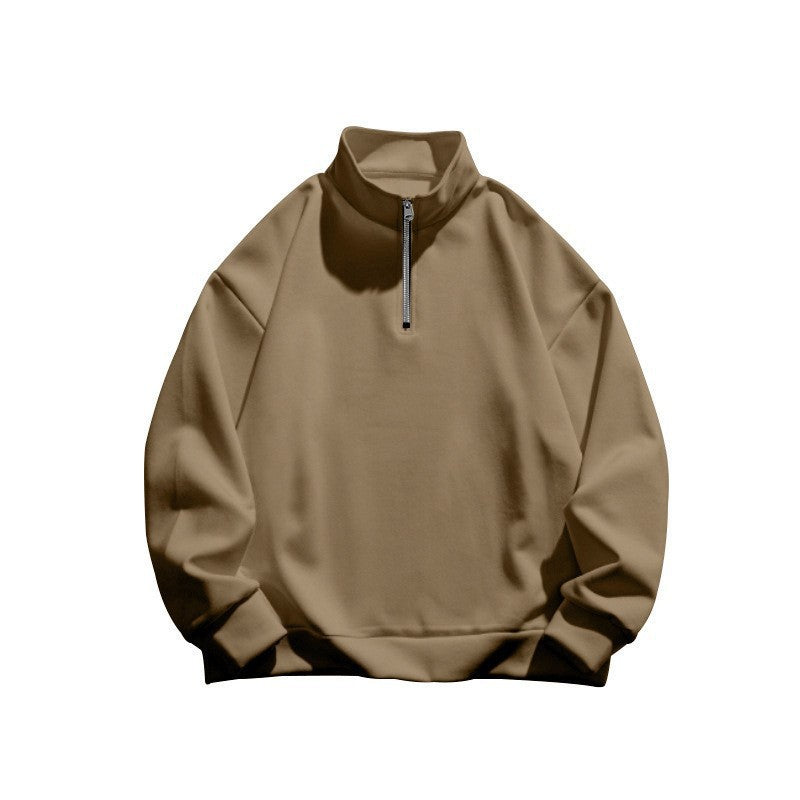 Unisex oversized sweatshirt with half zipper and stand-up collar made of soft cotton blend Mune Fashion