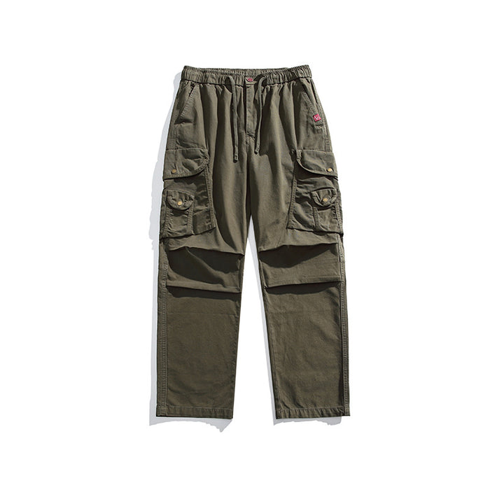 Men's utility cargo pants with elastic waistband, multiple pockets and relaxed fit Drune
