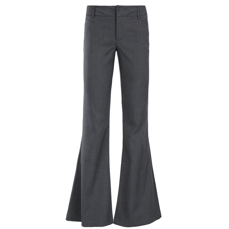 Ladies Elegant Stretch Flared Trousers with High Waist, Bell Bottom and Crease Mune Fashion