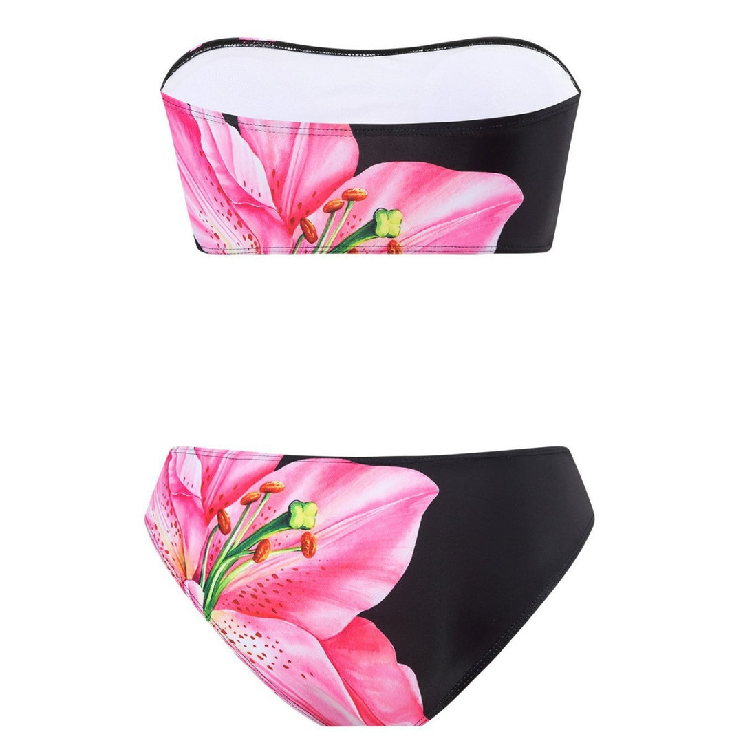 Women Elegant Beachwear with Floral Pattern Mune Fashion