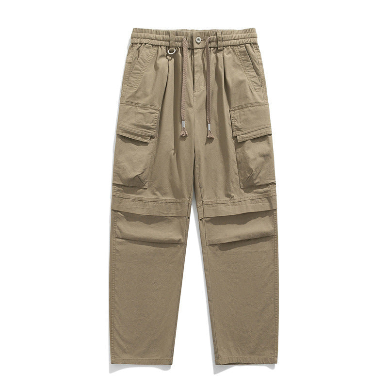 Men's Loose Tech Cargo Pants with Elastic Drawstring Waistband and Multifunctional Flap Pockets Mune Fashion