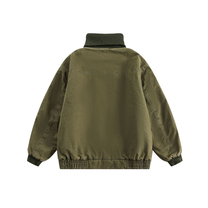 Unisex Oversize Bomber Jacket with High Ribbed Collar and Elastic Hem Mune Fashion