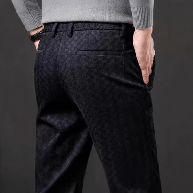 Men's stylish casual trousers with check pattern