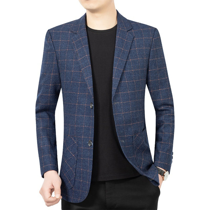 Men's Checked Slim-Fit Blazer Made of Wool Blend Mune Fashion