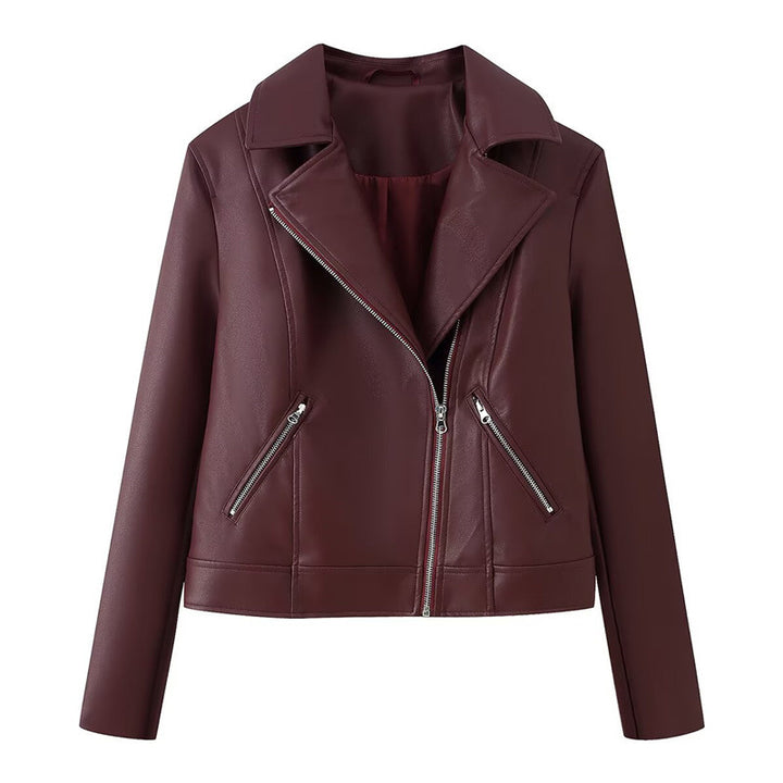 Ladies biker jacket made of vegan leather with asymmetrical zipper Mune Fashion