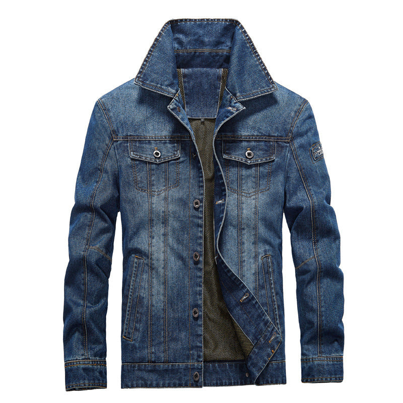 Men's denim jacket in trucker style with light mesh lining and structured seam design Mune Fashion