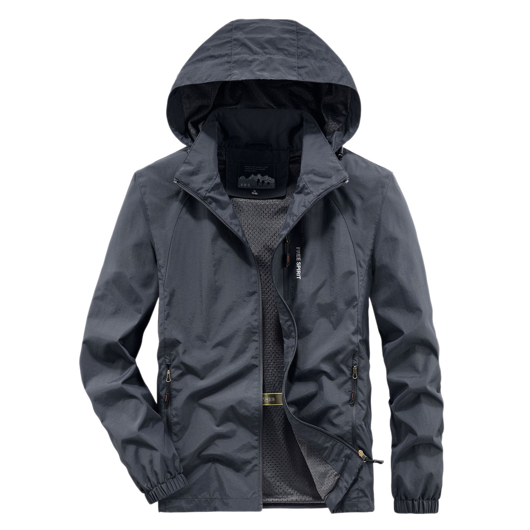 Men's Ultralight Breathable Hooded Jacket with Perforated Mesh Lining and Zipper Pockets Mune Fashion