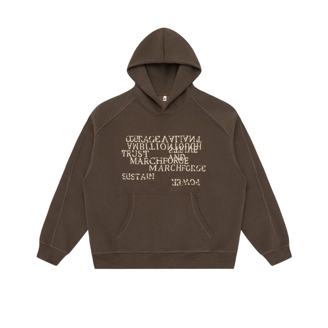Unisex Oversize Hoodie with raglan sleeves, kangaroo pocket and offset typo print Mune Fashion