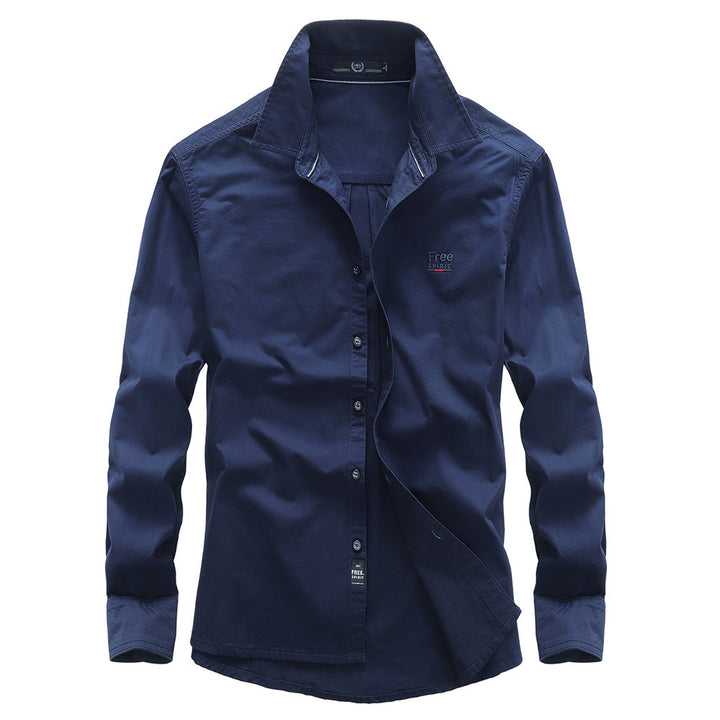 Men's Casual Shirt made of Cotton Blend with Kent Collar and Subtle Logo Mune Fashion