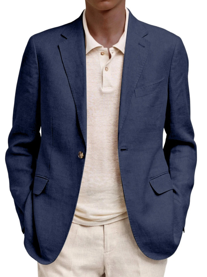 Men's lightweight linen blazer with unstructured silhouette and patch pockets Mune Fashion