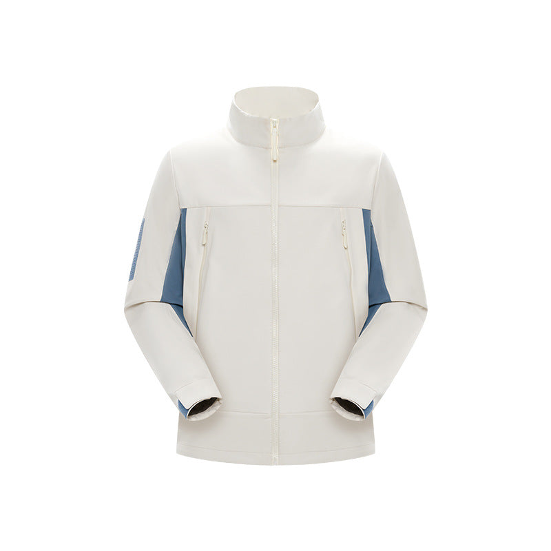 Herren Hybrid-Softshelljacke im Urban-Tech-Look mit hohem Stehkragen und verdecktem Reißverschluss Mune Fashion