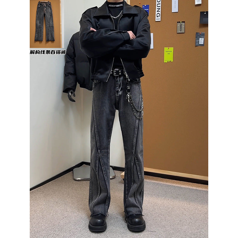Men's Fashion High-Waist Jeans Mune Fashion