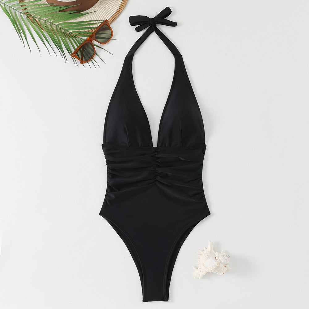Ladies high-neck swimsuit with gathering and flattering cut Mune Fashion