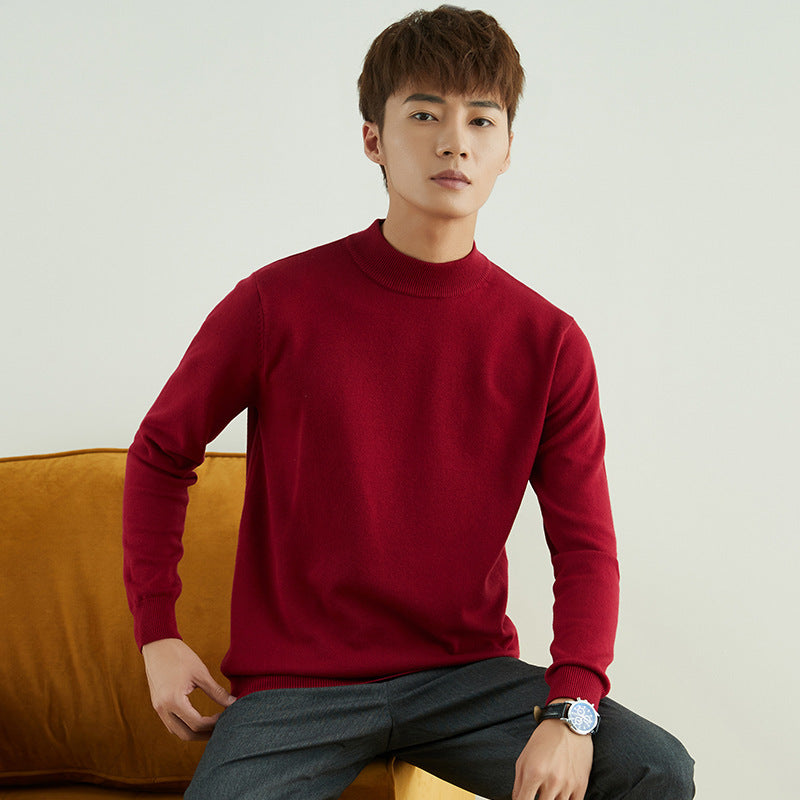 Men's High Neck Pullover in Fine Knit with Slim Fit Mune Fashion