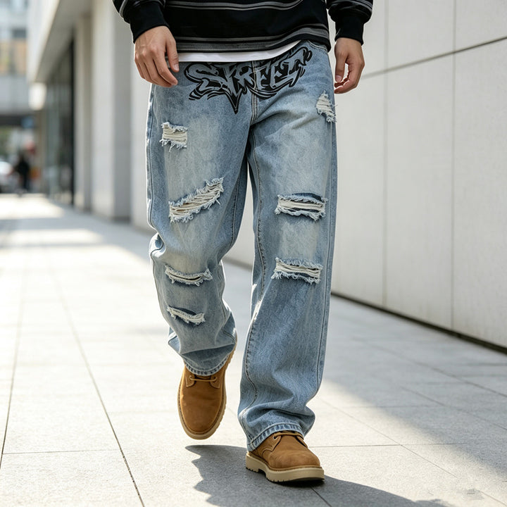 Men's Stylish Ripped Jeans Mune Fashion