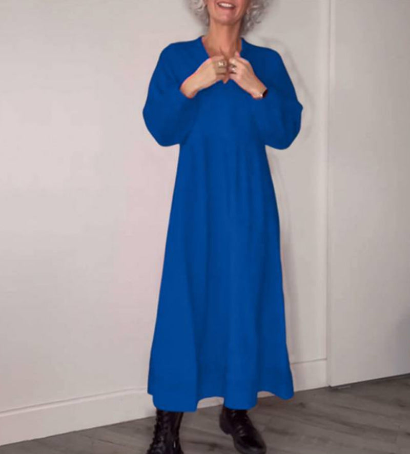 Women's ankle-length jersey dress with empire seam and balloon sleeves Mune Fashion