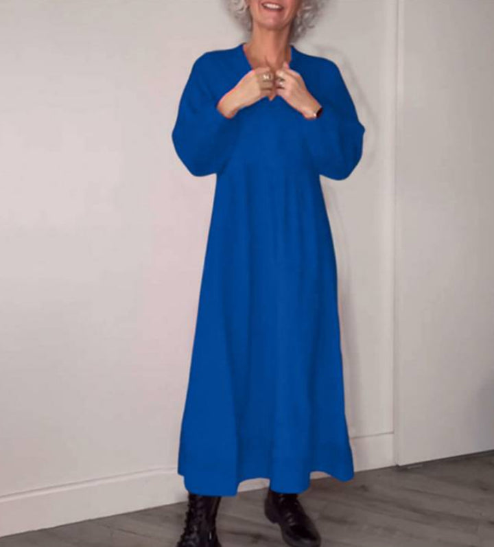 Women's ankle-length jersey dress with empire seam and balloon sleeves Mune Fashion