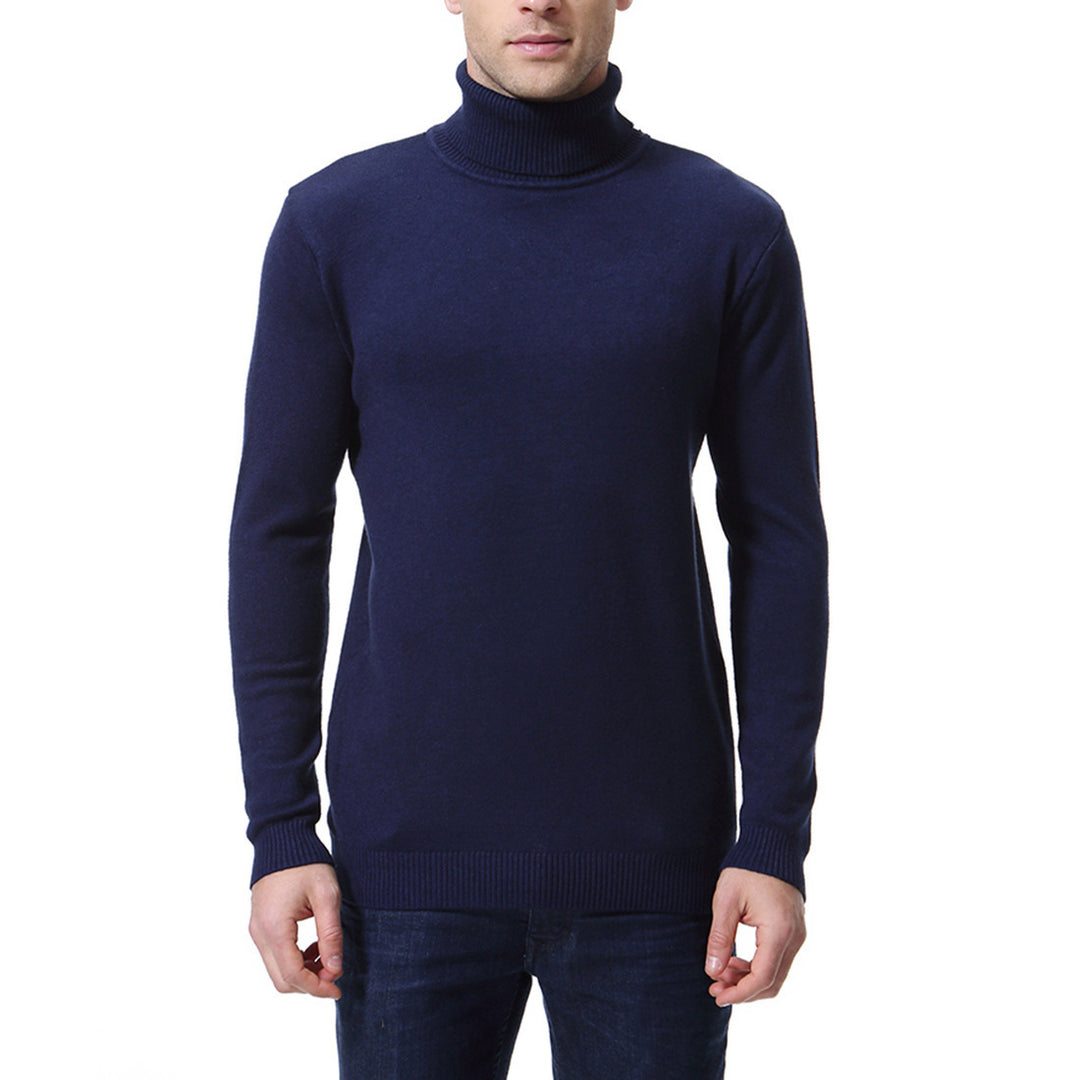 Men's slim fine-knit roll-neck jumper made from a merino cotton blend with ribbed cuffs Mune Fashion