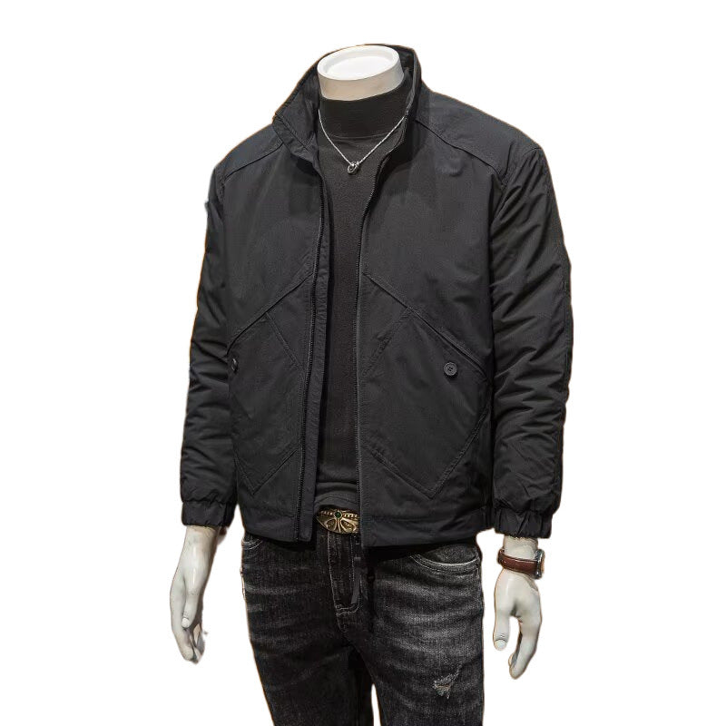 Men's Short Quilted Jacket with High Collar Mune Fashion