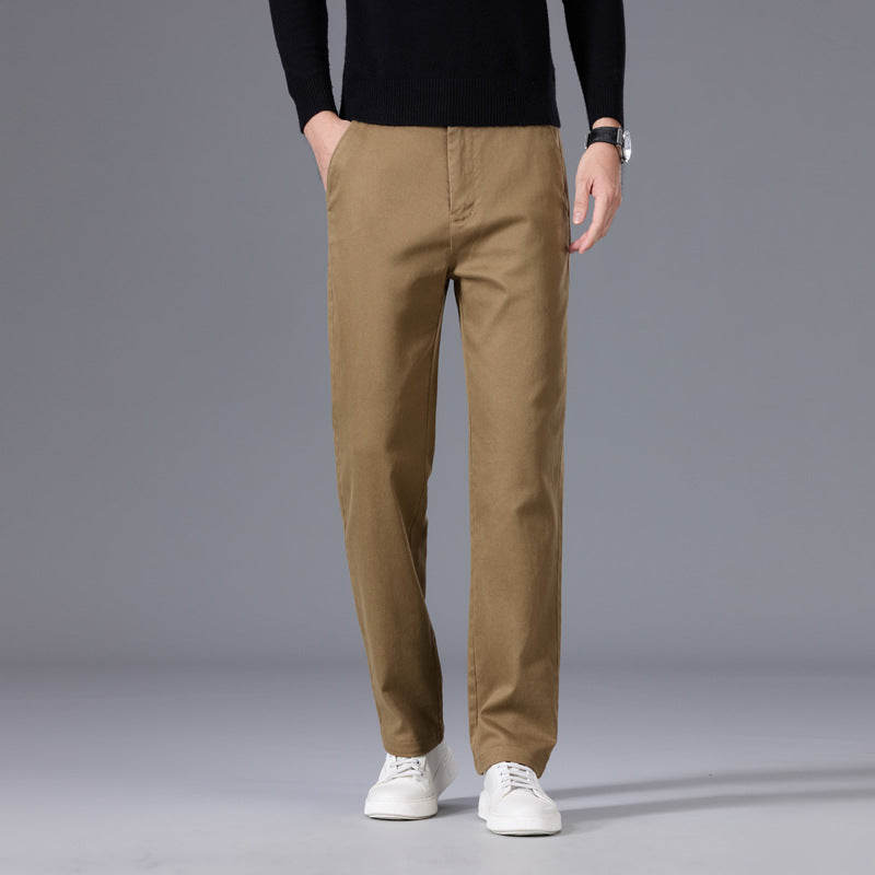 Men's straight-cut chino pants with elastic waistband and crease Mune Fashion