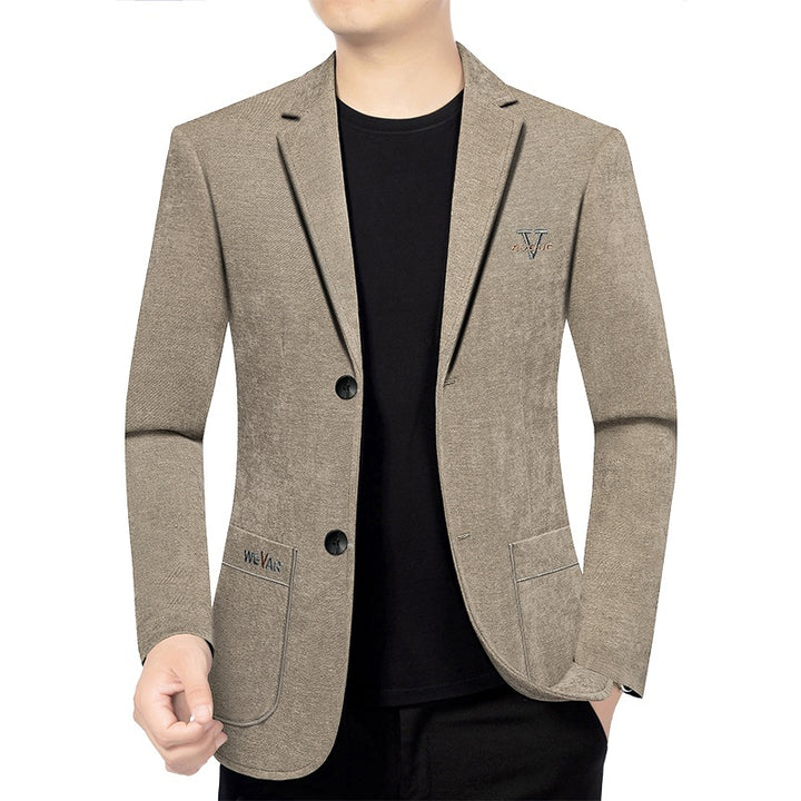Men's Casual Blazer in Denim Look with Slim Fit and Patch Pockets Mune Fashion