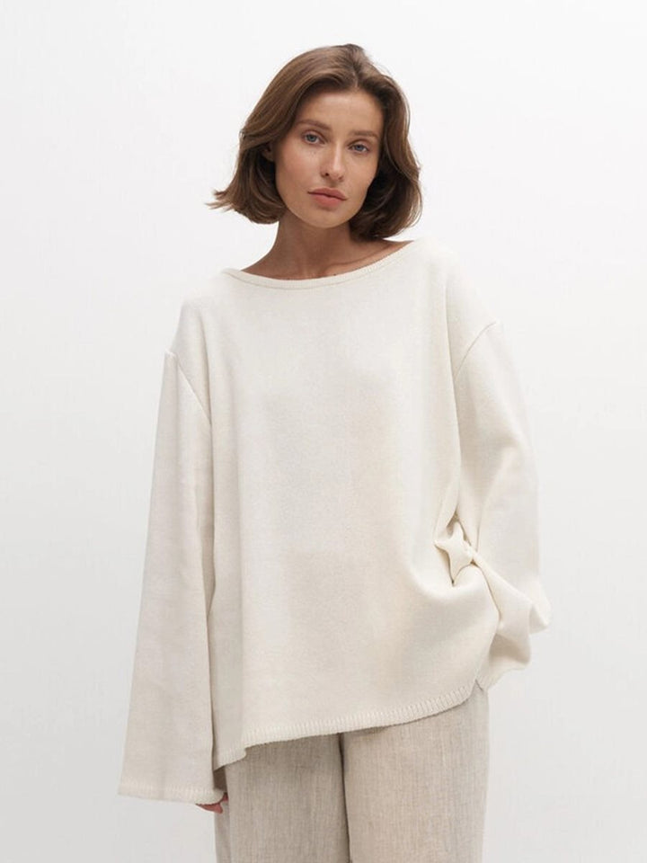 Women's chunky knit hoodie made of pure cotton with drawstring Mune Fashion
