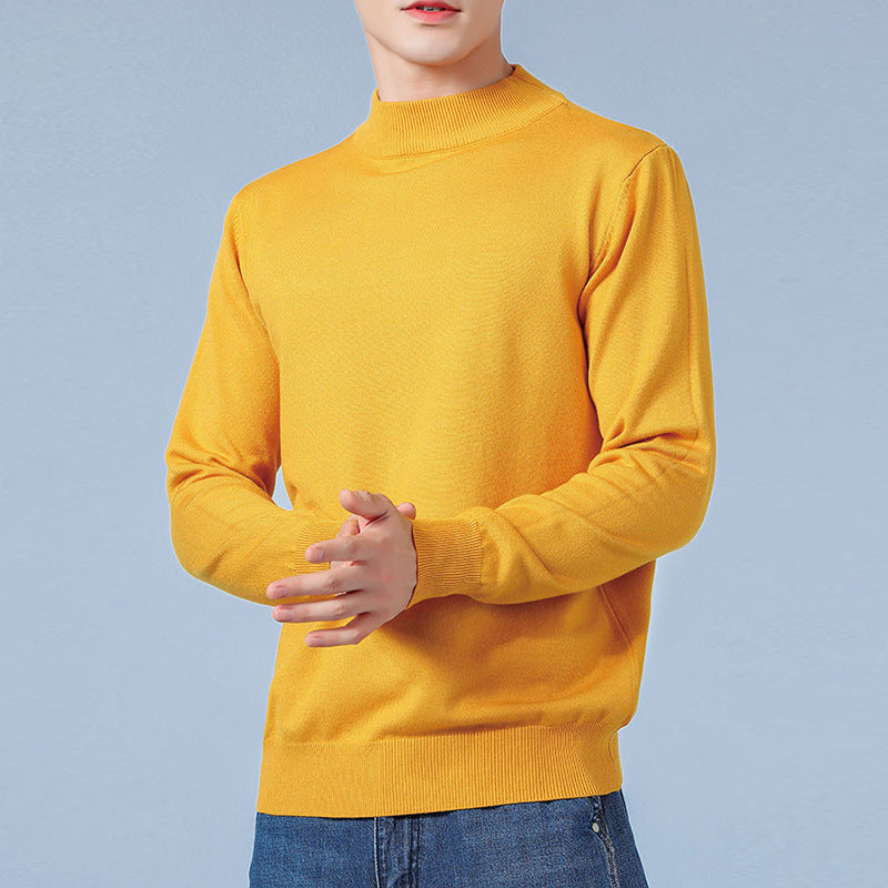 Men's Fine Mockneck Sweater made of high-quality fine knit with ribbed finishes Mune Fashion
