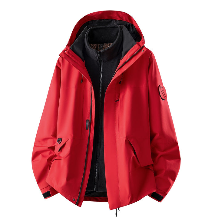 Women's three-piece waterproof outdoor jacket with removable fleece inner layer Mune Fashion