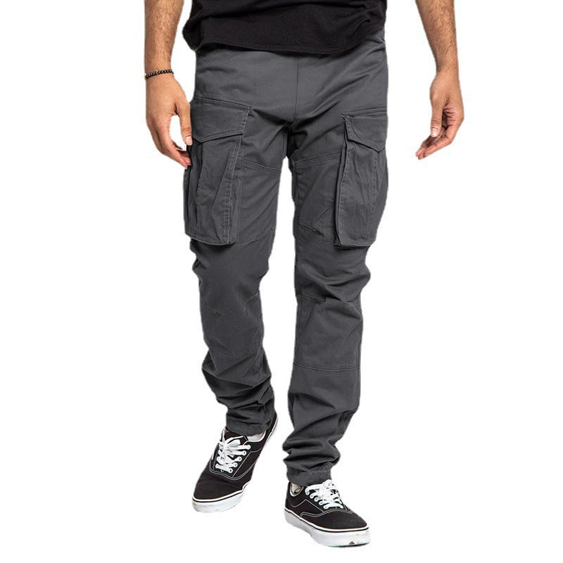 Men's nan tapered cargo pants with large flap pockets, reinforced knees, and narrow leg Mune Fashion