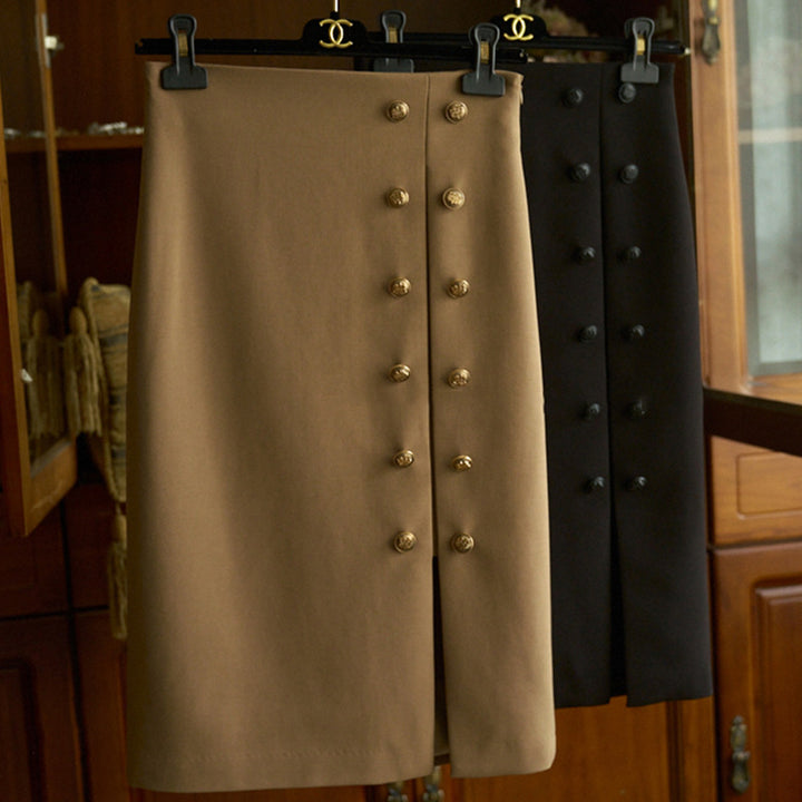 Women Elegant Pencil Skirt with Button Details Mune Fashion 1789268812